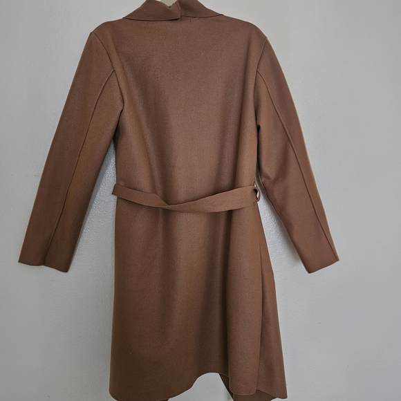 Women's Brown Belted Coat - Picture 4 of 5